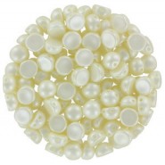 Czech 2-hole Cabochon beads 6mm Alabaster Pastel Lt.Cream